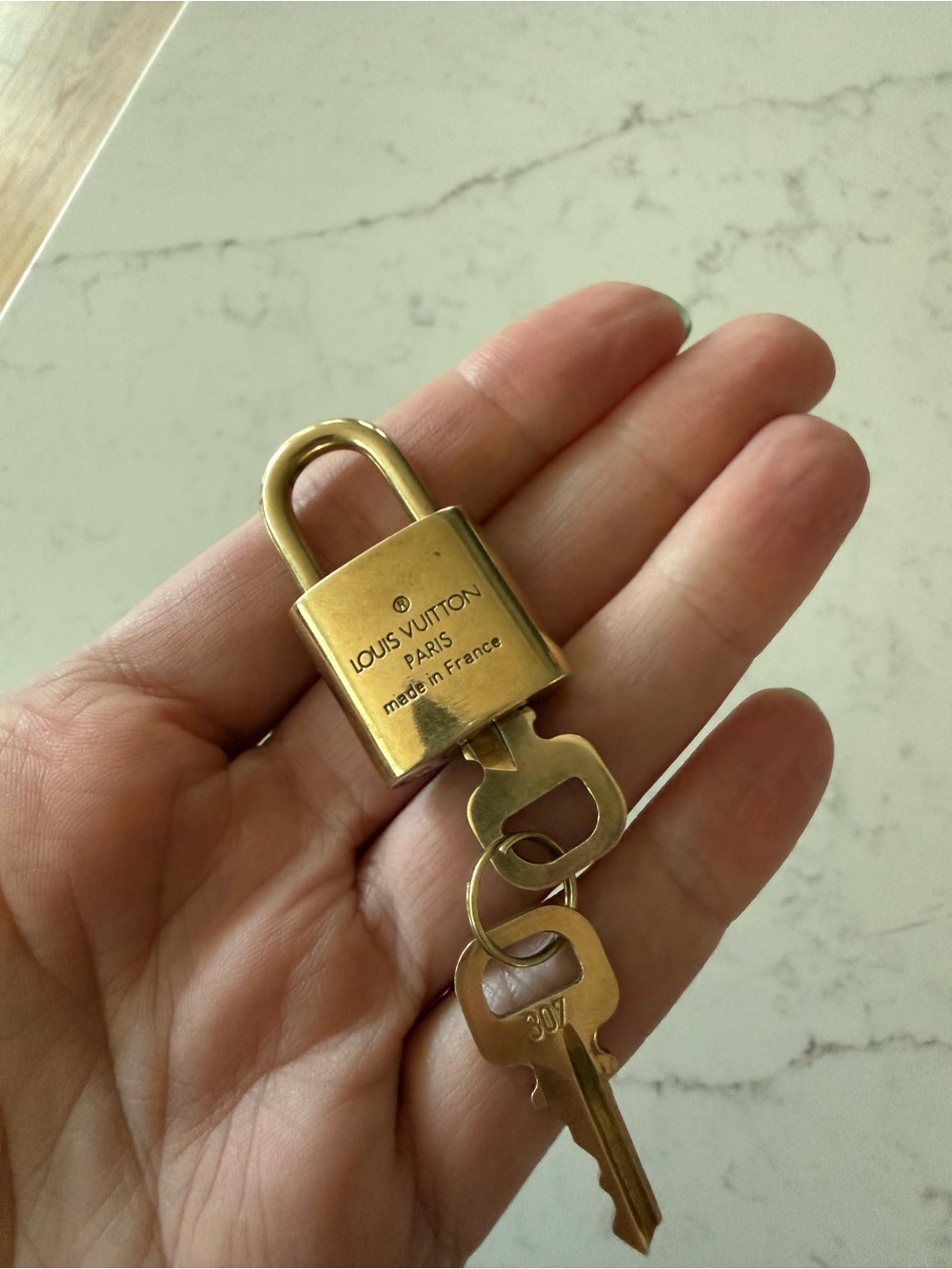 Louis Vuitton Gold-Tone Lock Padlock with Matching Keys - Picture 4 of 6